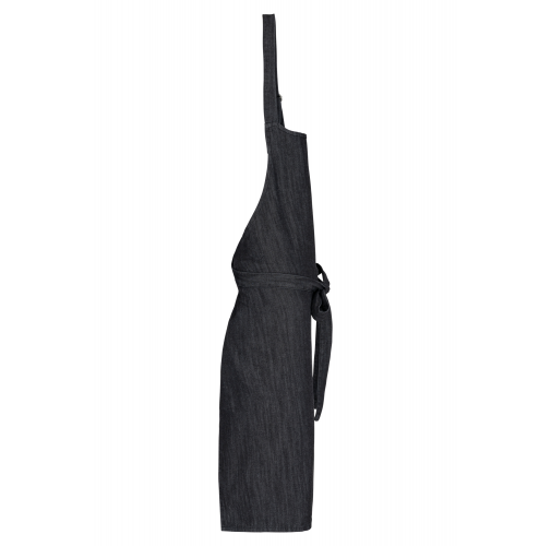 black denim Delantal algodón sin bolsillos
