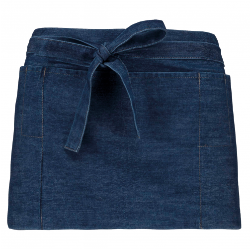 denim Delantal corto poliéster/algodón