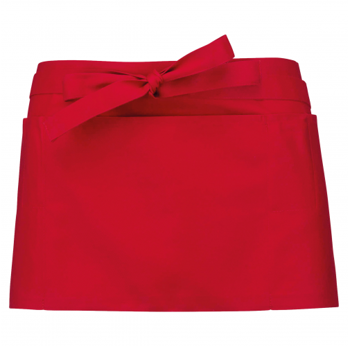 red Delantal corto poliéster/algodón