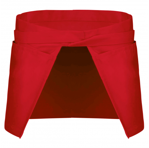 red Delantal corto poliéster/algodón