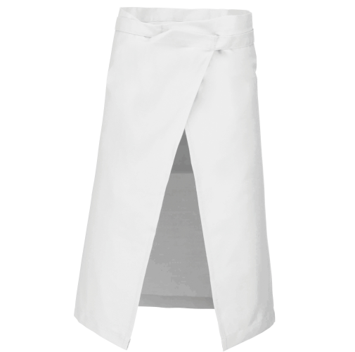 white Delantal largo poliéster/algodón