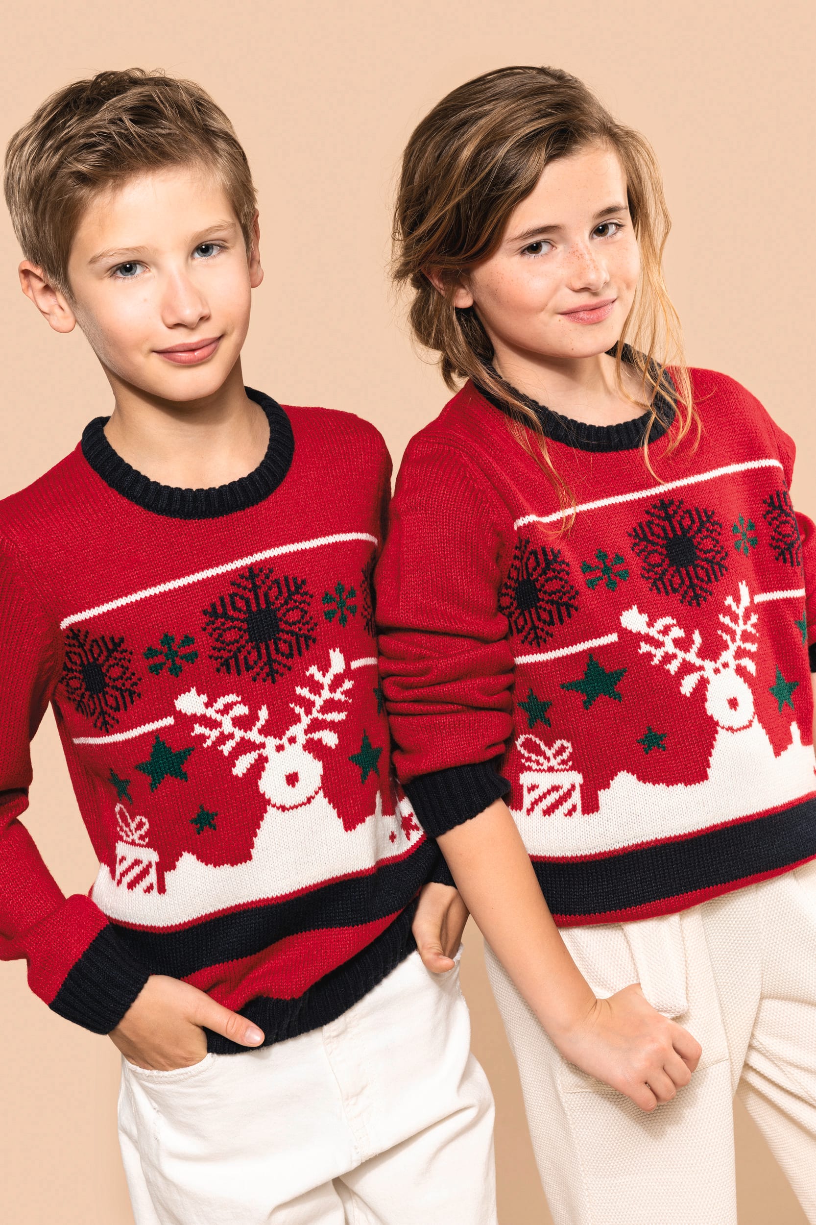 Jersey cuello redondo de Navidad infantil
