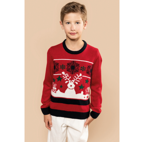 Jersey cuello redondo de Navidad infantil
