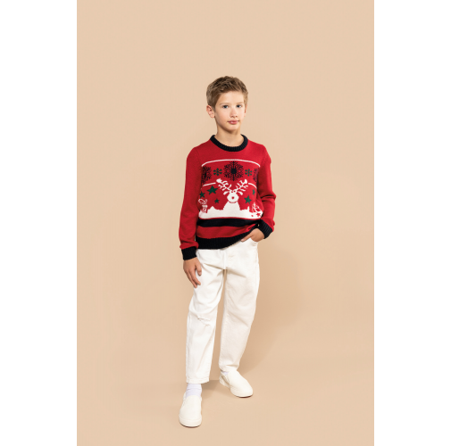 Jersey cuello redondo de Navidad infantil