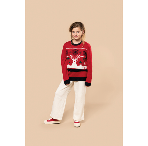 Jersey cuello redondo de Navidad infantil