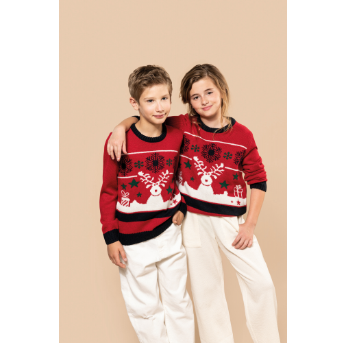 Jersey cuello redondo de Navidad infantil