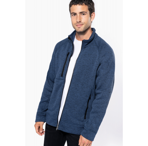 Chaqueta jaspeada con cremallera hombre