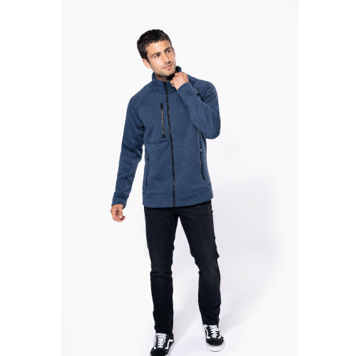 Chaqueta jaspeada con cremallera hombre