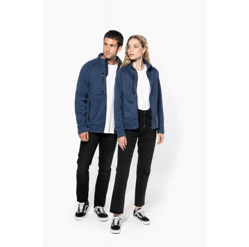 Chaqueta jaspeada con cremallera hombre