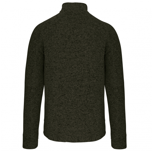 dark khaki melange Chaqueta jaspeada con cremallera hombre