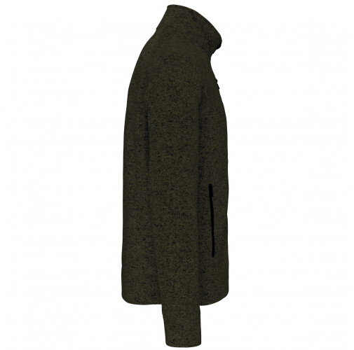 dark khaki melange Chaqueta jaspeada con cremallera hombre