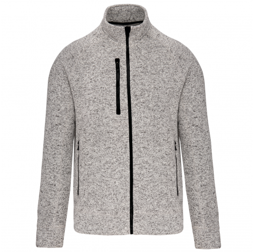light grey melange Chaqueta jaspeada con cremallera hombre