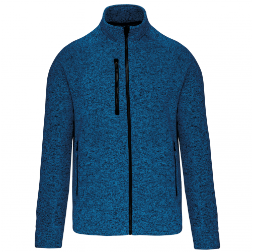 light royal blue melange Chaqueta jaspeada con cremallera hombre