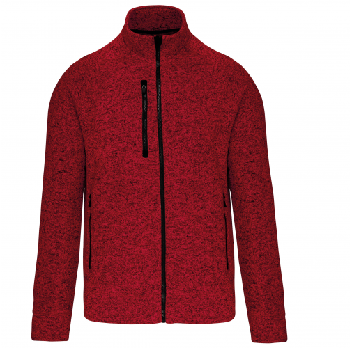 red melange Chaqueta jaspeada con cremallera hombre