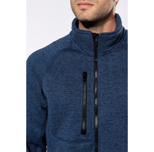 Chaqueta jaspeada con cremallera hombre