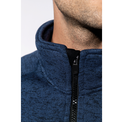 Chaqueta jaspeada con cremallera hombre