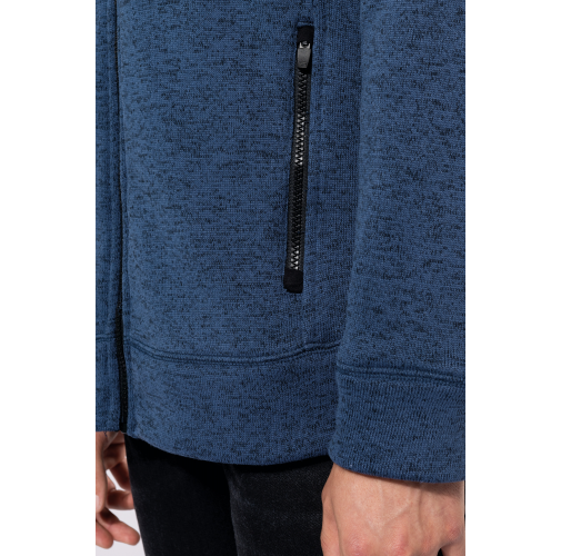 Chaqueta jaspeada con cremallera hombre