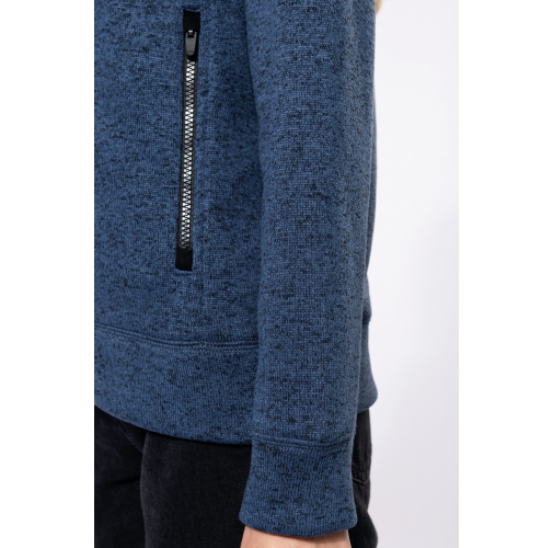 Chaqueta jaspeada con cremallera mujer
