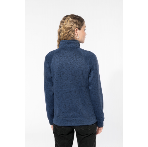 Chaqueta jaspeada con cremallera mujer