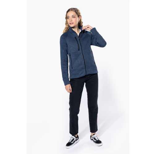 Chaqueta jaspeada con cremallera mujer