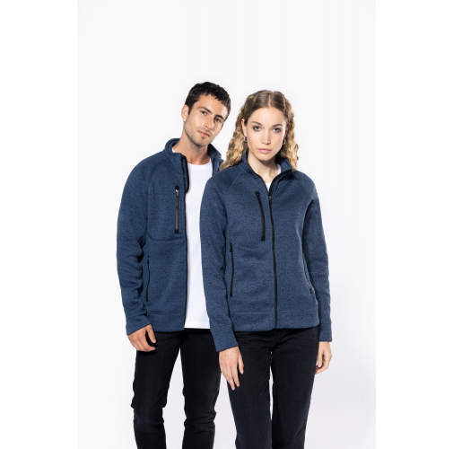Chaqueta jaspeada con cremallera mujer