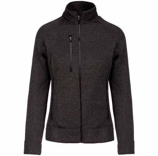 dark grey melange Chaqueta jaspeada con cremallera mujer