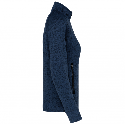 navy melange Chaqueta jaspeada con cremallera mujer