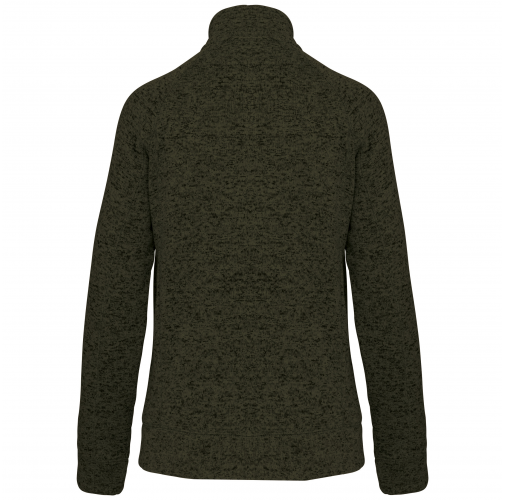 dark khaki melange Chaqueta jaspeada con cremallera mujer