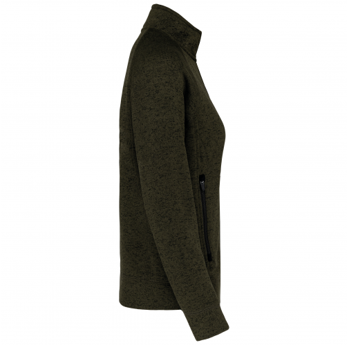 dark khaki melange Chaqueta jaspeada con cremallera mujer