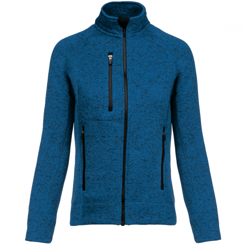 light royal blue melange Chaqueta jaspeada con cremallera mujer
