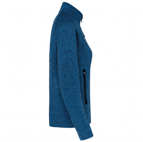 light royal blue melange Chaqueta jaspeada con cremallera mujer