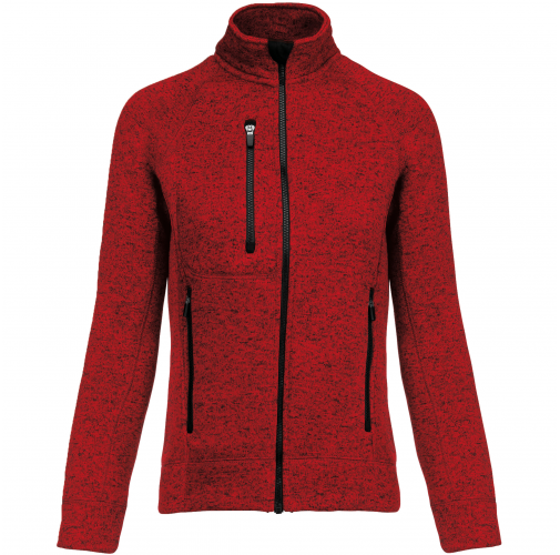 red melange Chaqueta jaspeada con cremallera mujer