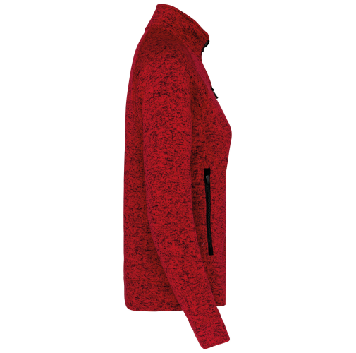 red melange Chaqueta jaspeada con cremallera mujer