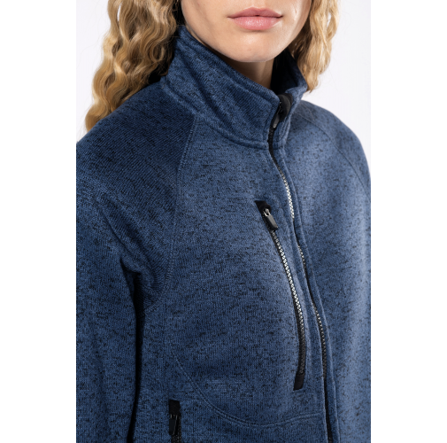 Chaqueta jaspeada con cremallera mujer