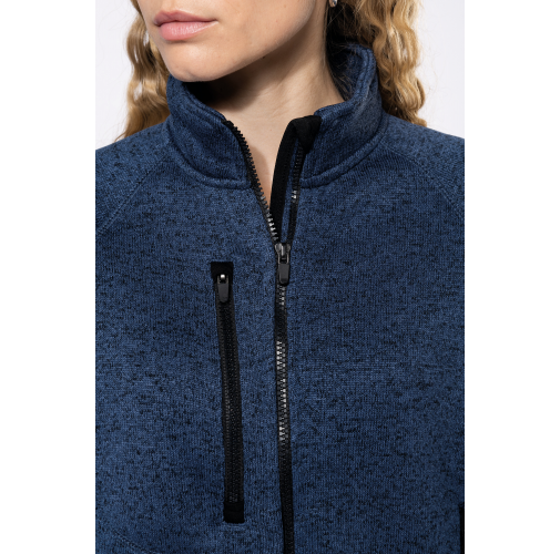 Chaqueta jaspeada con cremallera mujer
