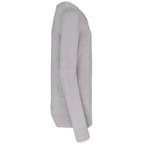 grey melange Jersey cuello de pico niños