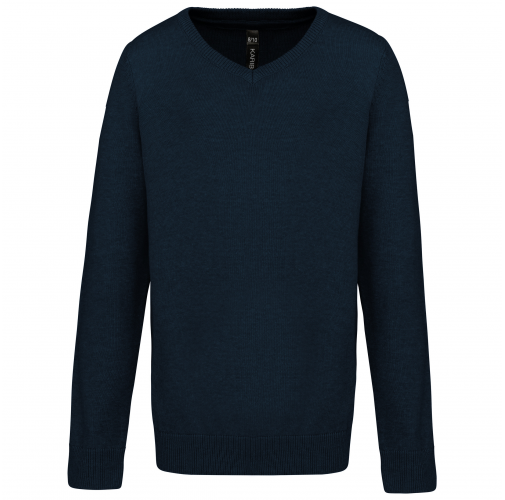 navy Jersey cuello de pico niños