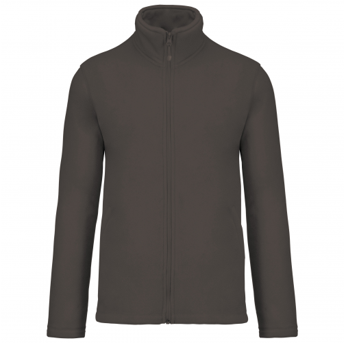 green olive Chaqueta micropolar con cremallera hombre