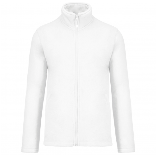 white Chaqueta micropolar con cremallera hombre