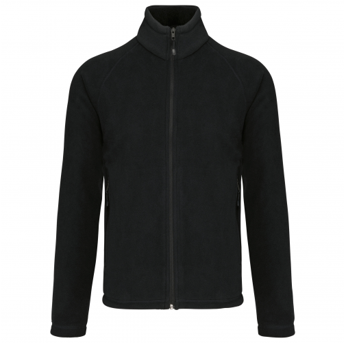 black Chaqueta micropolar con cremallera y mangas raglán hombre