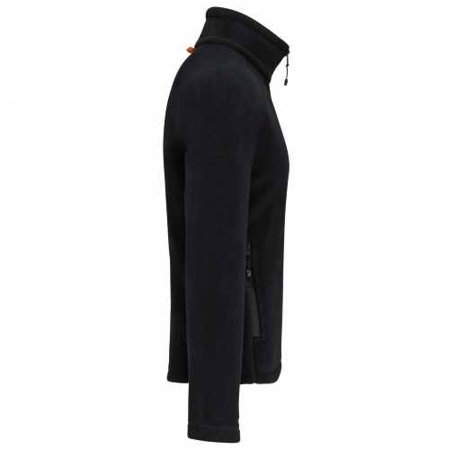 black Chaqueta micropolar con cremallera y mangas raglán hombre
