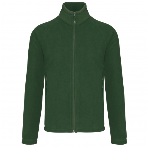 forest green Chaqueta micropolar con cremallera y mangas raglán hombre
