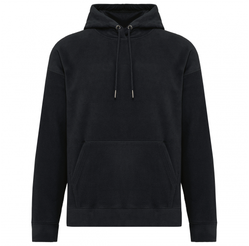black Sudadera oversize con capucha - micropolar reciclado - Unisex