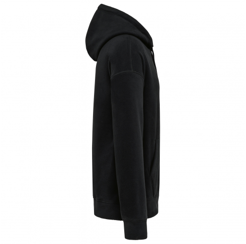 black Sudadera oversize con capucha - micropolar reciclado - Unisex