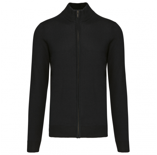 black Chaqueta de punto con cremallera hombre
