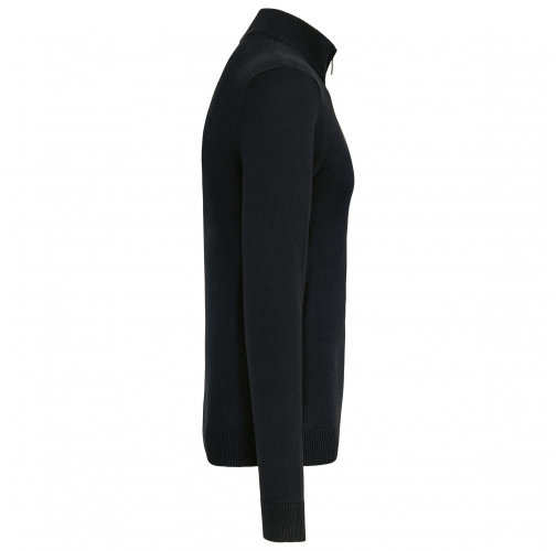 black Chaqueta de punto con cremallera hombre