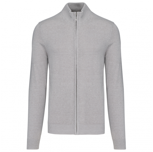 grey melange Chaqueta de punto con cremallera hombre