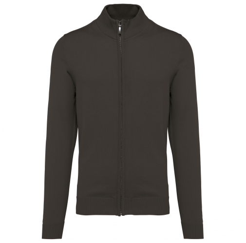 dark grey Chaqueta de punto con cremallera hombre