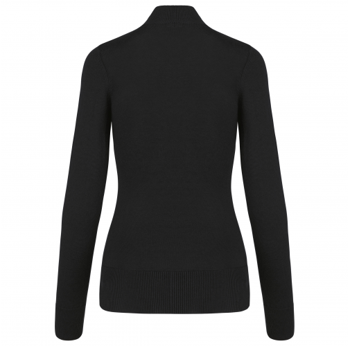 black Chaqueta de punto con cremallera mujer
