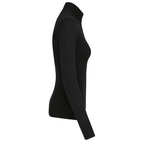 black Chaqueta de punto con cremallera mujer